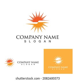 Diseño de la plantilla de logotipo de la ilustración de Sun Vector