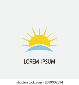 Diseño de la plantilla de logotipo de la ilustración de Sun Vector