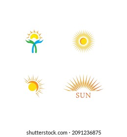 Diseño de la plantilla de logotipo de la ilustración de Sun Vector