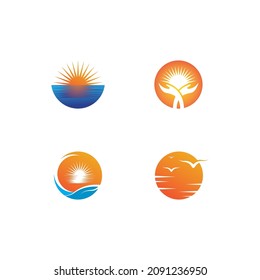 Diseño de la plantilla de logotipo de la ilustración de Sun Vector