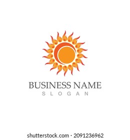Diseño de la plantilla de logotipo de la ilustración de Sun Vector