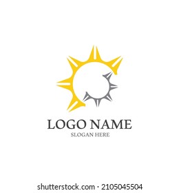 Diseño de la plantilla de logotipo de la ilustración de Sun Vector
