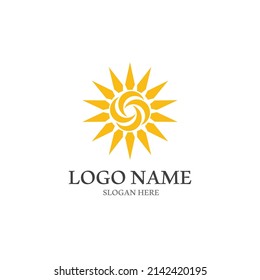 Diseño de la plantilla de logotipo de la ilustración de Sun Vector