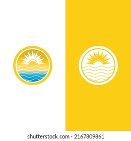 Diseño de la plantilla de logotipo de la ilustración de Sun Vector