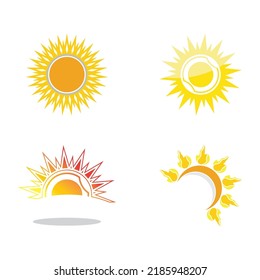 Diseño de la plantilla del logotipo de la ilustración de un vector de sol