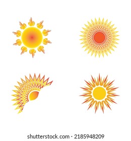 Diseño de la plantilla del logotipo de la ilustración de un vector de sol