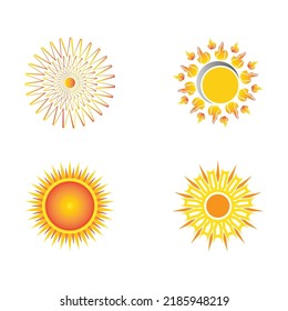 Diseño de la plantilla del logotipo de la ilustración de un vector de sol