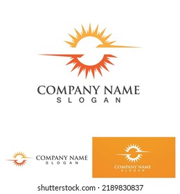 Diseño de la plantilla de logotipo de la ilustración de Sun Vector