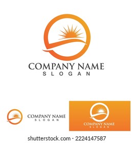 Diseño de la plantilla de logotipo de la ilustración de Sun Vector