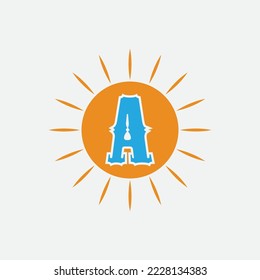 Logo-Vorlagendesign für Sun-Vektorgrafik-Symbol