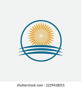 Logo-Vorlagendesign für Sun-Vektorgrafik-Symbol