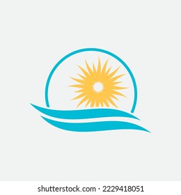 Diseño de la plantilla de logotipo de la ilustración de Sun Vector