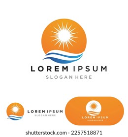 Diseño de la plantilla de logotipo de la ilustración de Sun Vector