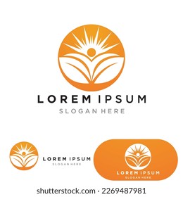 Diseño de la plantilla de logotipo de la ilustración de Sun Vector