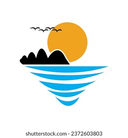 Diseño de la plantilla de logotipo de la ilustración de Sun Vector