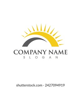 Ilustración vectorial de Sun Icono Diseño de plantilla de logotipo