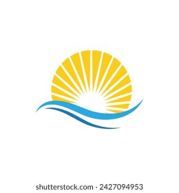 Ilustración vectorial de Sun Icono Diseño de plantilla de logotipo
