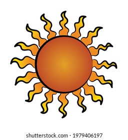 Sun vector illustration isolated on white background