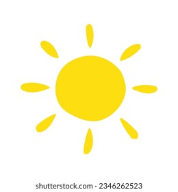 ilustración del vector de sol aislada en fondo blanco