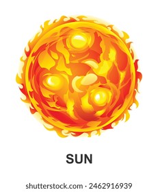 Sun vector illustration isolated on white background