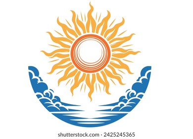 sun vector illustration for kids 