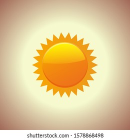 sun vector illustration on backgroun, sun with cartoon style.