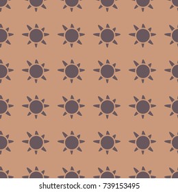 Sun vector illustration on a seamless pattern background. Set of elements
