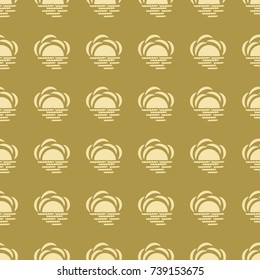 Sun vector illustration on a seamless pattern background. Set of elements