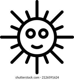 sun Vector illustration on a transparent background. Premium quality symbols. Stroke vector icon for concept and graphic design.