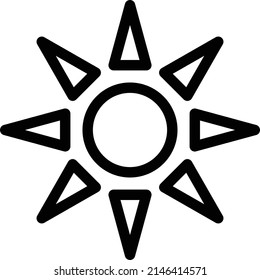 ilustración de sun Vector en un fondo transparente. Símbolos de calidad premium. Icono vectorial de trazo para el concepto y diseño gráfico.