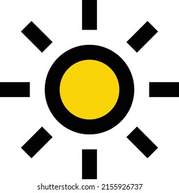 sun Vector illustration on a transparent background.Premium quality symbols.Stroke vector icon for concept and graphic design.