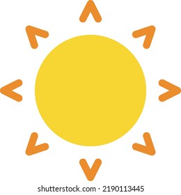 sun Vector illustration on a transparent background. Premium quality symmbols. Line Color vector icons for concept and graphic design.