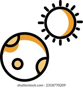 Sun Vector illustration on a transparent background. Premium quality symmbols. Line Color vector icons for concept and graphic design.