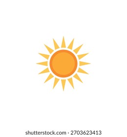 Sonnenvektorgrafik auf weißem Hintergrund