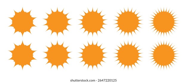 Sun Vector Illustration. Star Starburst Sunburst Icon Symbol. Warm Rise Stock Illustrations