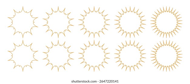 Sun Vector Illustration. Star Starburst Sunburst Icon Symbol. Warm Rise Stock Illustrations