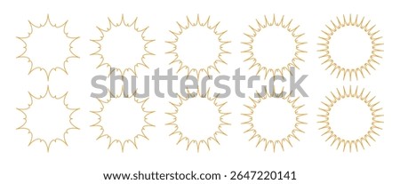 Sun Vector Illustration. Star Starburst Sunburst Icon Symbol. Warm Rise Stock Illustrations
