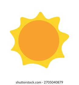 Sun vector image, sun clip art, sun icon, cartoon hand drawn doodle style illustration, isolated on white background
