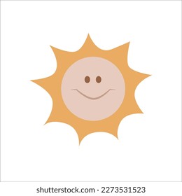 Sun. Vector isolated illustration on white background.