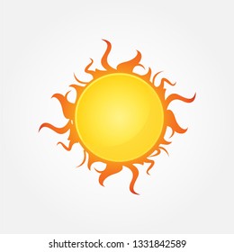 Sun Vector isolated summer icon design. Vector yellow sun symbol. Vector sun sun element