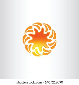 Sun Vector isolated summer icon design. Vector yellow sun symbol