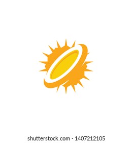 Sun Vector isolated summer icon design. Vector yellow sun symbol