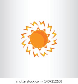 Sun Vector isolated summer icon design. Vector yellow sun symbol