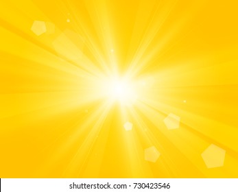sun vector  with lens flare yellow abstract background