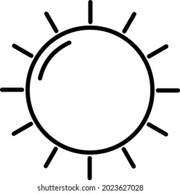 Sun Vector Line Icon Design
