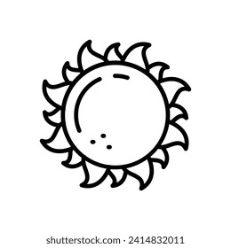 Sun Vector Line Icon Design