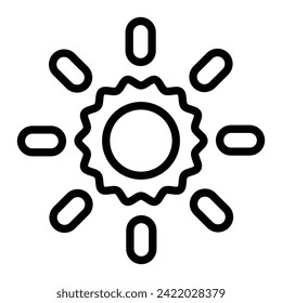 Sun Vector Line Icon Design