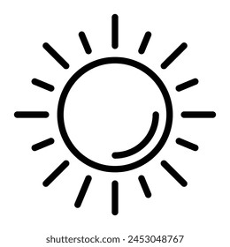 Sun Vector Line Icon Design