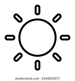 Sun Vector Line Icon Design