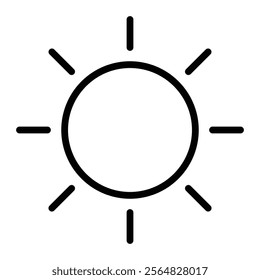 Sun Vector Line Icon Design